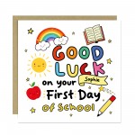Personalised First Day Of School Card For Son Daughter GOOD LUCK