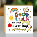 Personalised First Day Of School Card For Son Daughter GOOD LUCK