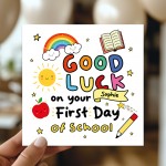 Personalised First Day Of School Card For Son Daughter GOOD LUCK