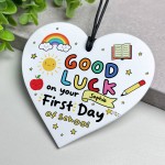 Gift For First Day Of School Acrylic Heart Personalised Gift