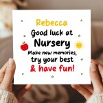 Personalised Good Luck Nursery Card For Son Daughter