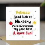 Personalised Good Luck Nursery Card For Son Daughter