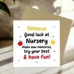 Personalised Good Luck Nursery Card For Son Daughter