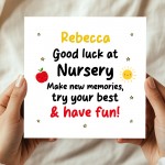 Personalised Good Luck Nursery Card For Son Daughter