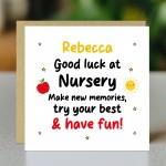 Personalised Good Luck Nursery Card For Son Daughter