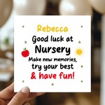 Personalised Good Luck Nursery Card For Son Daughter