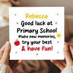 Personalised Good Luck Primary School Card For Son Daughter