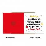 Personalised Good Luck Primary School Card For Son Daughter
