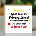 Personalised Good Luck Primary School Card For Son Daughter