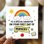 First Day Of Nursery Card For Daughter With Kraft Envelope