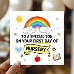 First Day Of Nursery Card For Son With Kraft Envelope