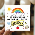 First Day Of School Card For Son With Kraft Envelope 1st Day