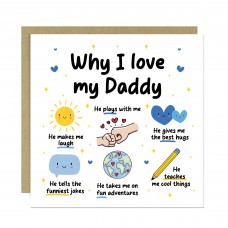 Daddy Card Why I Love Daddy Card Birthday Card for Daddy