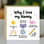Nanny Card Why I Love Nanny Card Birthday Card for Nanny