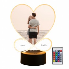 Personalised Couple Photo Frame Picture With LED Light Gift