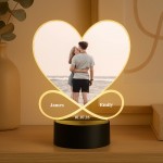 Personalised Couple Photo Frame Picture With LED Light Gift