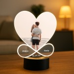 Personalised Couple Photo Frame Picture With LED Light Gift