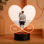 Personalised Couple Photo Frame Picture With LED Light Gift