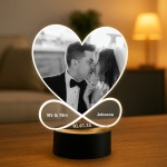 Mr & Mrs Plaque Couple Photo Frame With LED Personalised Husband
