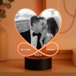 Mr & Mrs Plaque Couple Photo Frame With LED Personalised Husband