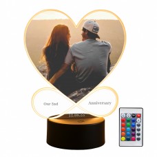 Personalised Mr & Mrs Plaque Anniversary Photo Frame With LED 