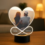 Personalised Mr & Mrs Plaque Anniversary Photo Frame With LED 