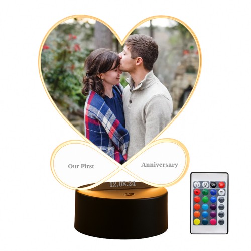 First Anniversary Gift Couple Photo Frame Picture With LED Light First Anniversary Gift Couple Photo Frame Picture With LED Light