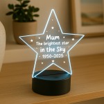 Personalised Mum Memorial Light Custom LED Sign Remembrance Gift