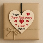 1st Wedding Anniversary Gift Happy Paper Anniversary Plaque Gift