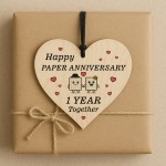 Happy Paper Anniversary 1st Wedding Anniversary Plaque Gift Happy Paper Anniversary 1st Wedding Anniversary Plaque Gift
