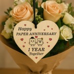 Happy Paper Anniversary 1st Wedding Anniversary Plaque Gift Happy Paper Anniversary 1st Wedding Anniversary Plaque Gift