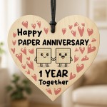 1st Wedding Anniversary Plaque Gift for Husband Wife 1 Year