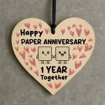 1st Wedding Anniversary Plaque Gift for Husband Wife 1 Year