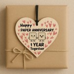 1st Wedding Anniversary Plaque Gift for Husband Wife 1 Year
