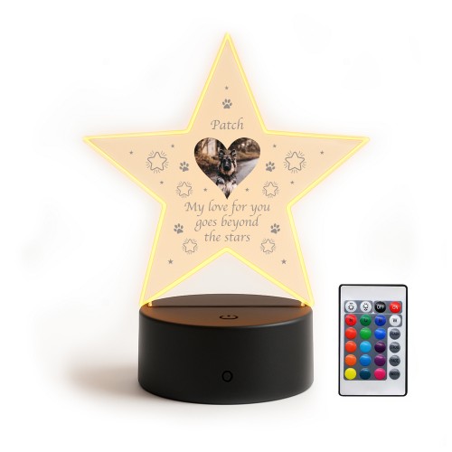 Special Dog Memorial Sign Personalised Custom Photo Lamp LED