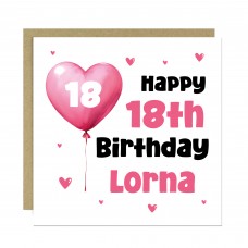 18th Birthday Card For Girls Personalised 18th Birthday Card 