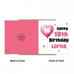 18th Birthday Card For Girls Personalised 18th Birthday Card 