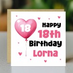 18th Birthday Card For Girls Personalised 18th Birthday Card 