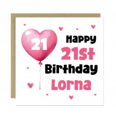 21st Birthday Card For Girls Personalised 21st Birthday Card