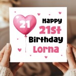 21st Birthday Card For Girls Personalised 21st Birthday Card