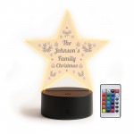 Personalised Family Christmas Decoration Family Name LED Sign