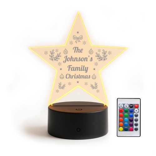 Personalised Family Christmas Decoration Family Name LED Sign