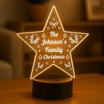 Personalised Family Christmas Decoration Family Name LED Sign