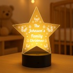 Personalised Family Christmas Decoration Family Name LED Sign