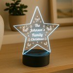 Personalised Family Christmas Decoration Family Name LED Sign