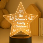 Personalised Family Christmas Decoration Family Name LED Sign