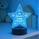 Personalised Family Christmas Decoration Family Name LED Sign