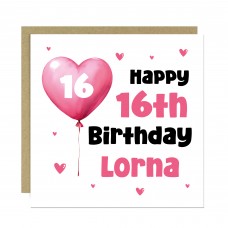 16th Birthday Card For Girls Personalised 16th Birthday Card