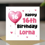 16th Birthday Card For Girls Personalised 16th Birthday Card