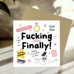 Funny Engagement Card For Couple Boyfriend Girlfriend Joke